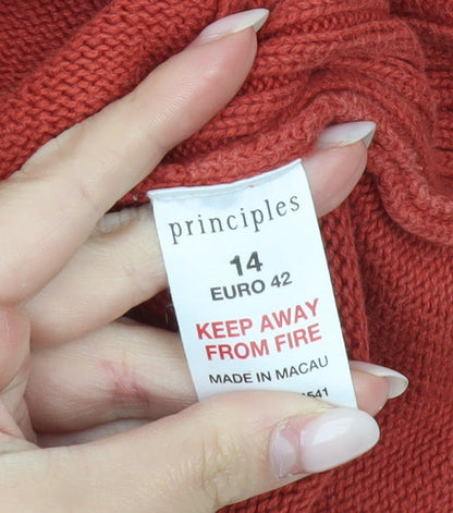 Womens UK Size 14 Principles Red Pullover Jumper