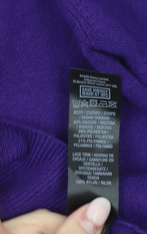 Womens UK Size 10 Dorothy Perkins Purple Pullover Jumper