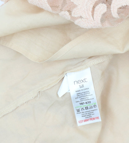 Next Women Tall Beige Lace Shift Dress Size 16 Sleeveless