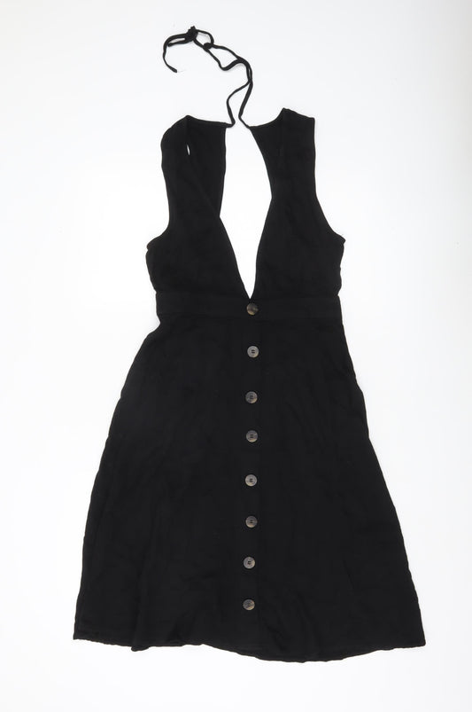 Forever 21 Women’s Black A-Line Halter Mini Dress Size M