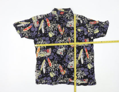 Junction West Men’s Multicoloured Rayon Hawaiian Shirt M Summer Casual