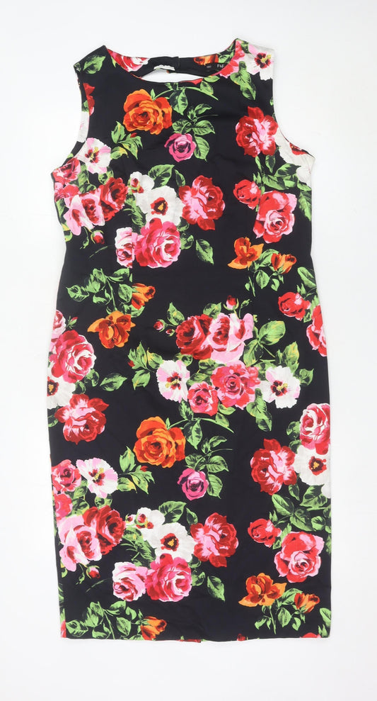 F&F Women’s Multicoloured Floral Sheath Dress Size 18