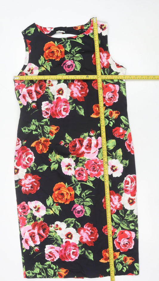 F&F Women’s Multicoloured Floral Sheath Dress Size 18