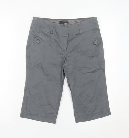 Next Women Grey Bermuda Shorts Size 6 Slim Fit Stretch Casual