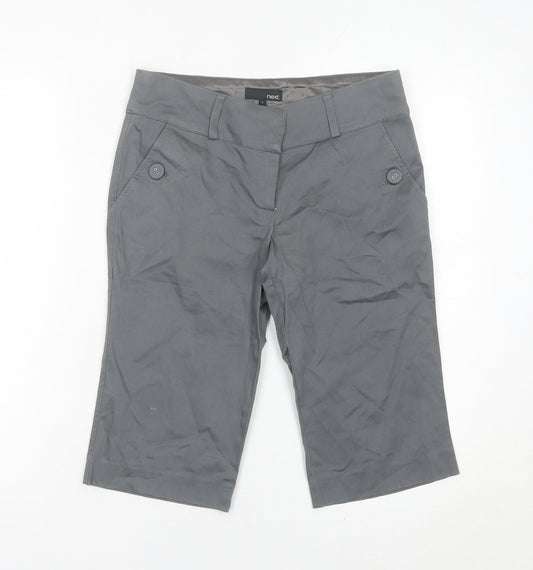 Next Women Grey Bermuda Shorts Size 6 Slim Fit Stretch Casual