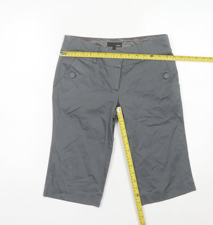 Next Women Grey Bermuda Shorts Size 6 Slim Fit Stretch Casual