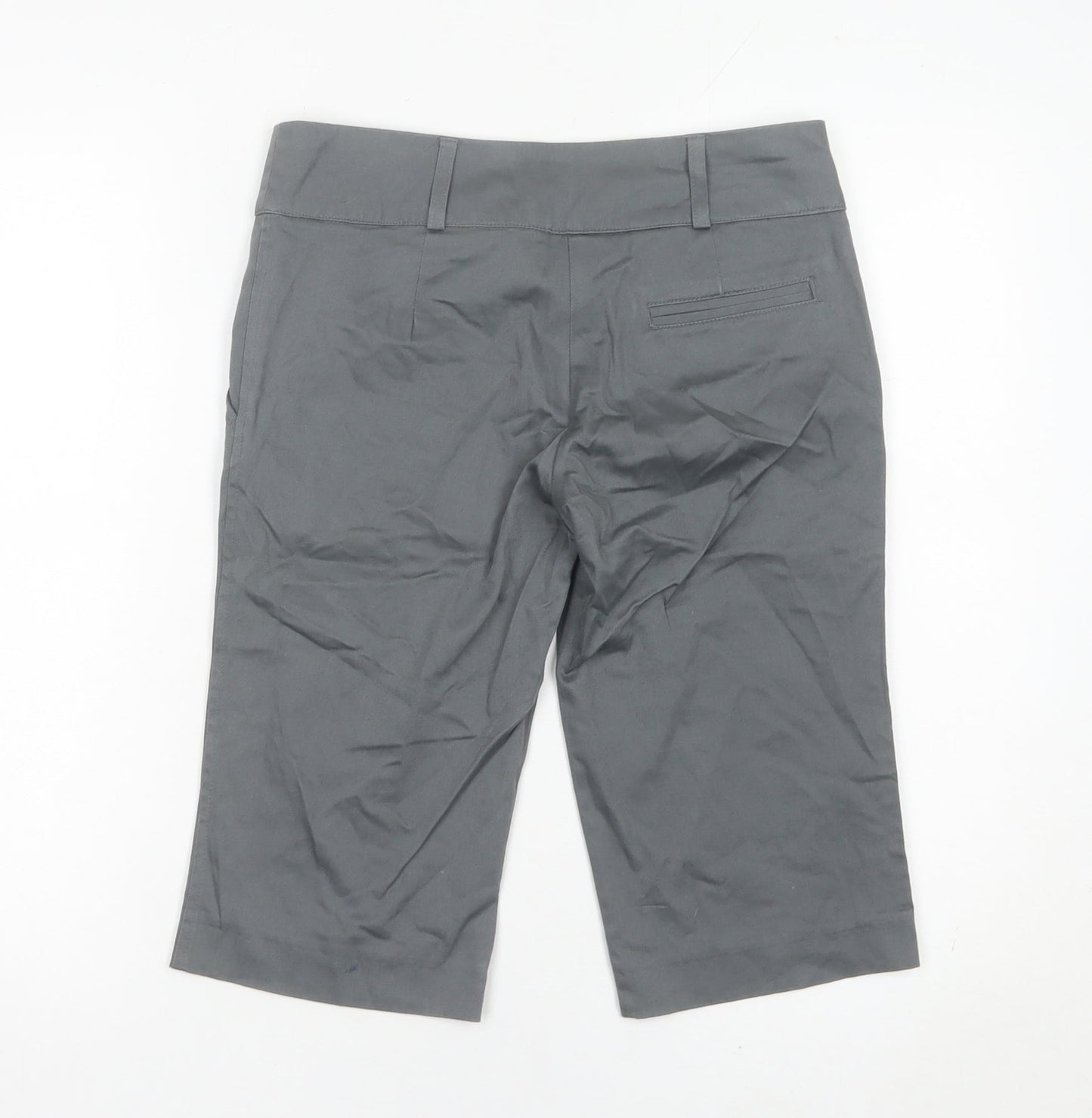 Next Women Grey Bermuda Shorts Size 6 Slim Fit Stretch Casual