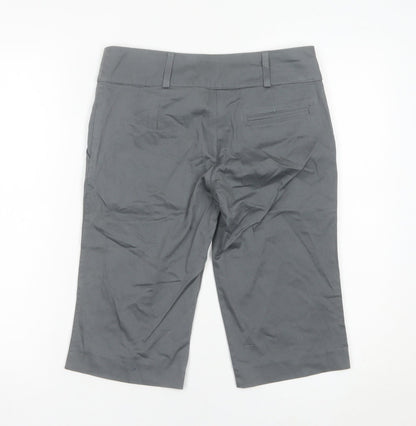 Next Women Grey Bermuda Shorts Size 6 Slim Fit Stretch Casual