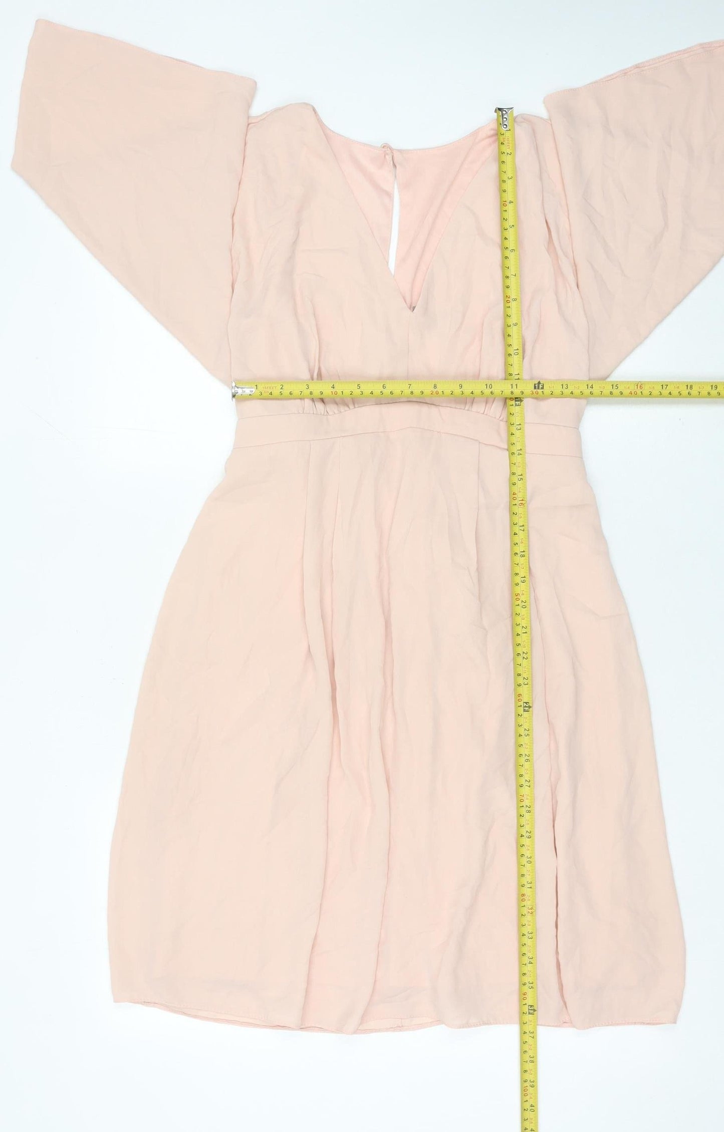 ASOS Women’s Pink Wrap Dress Size 14 Knee Length V-Neck