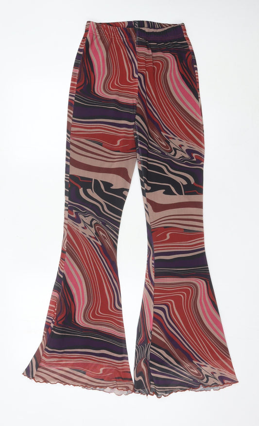 Urban Outfitters Womens Multicoloured Flared Mesh Trousers S