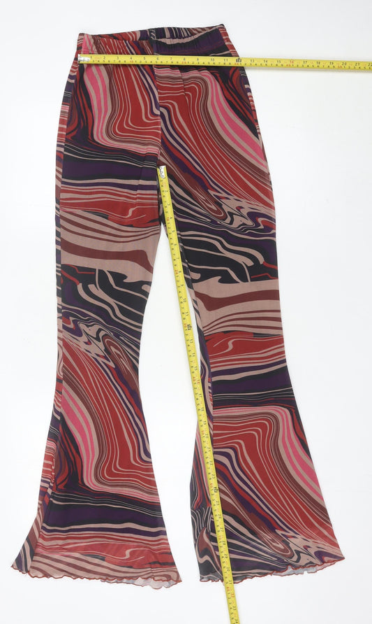 Urban Outfitters Womens Multicoloured Flared Mesh Trousers S