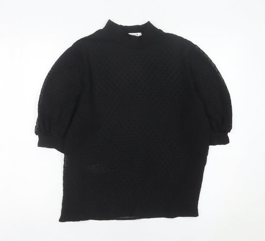 Womens UK Size M Zara Black Tunic Blouse
