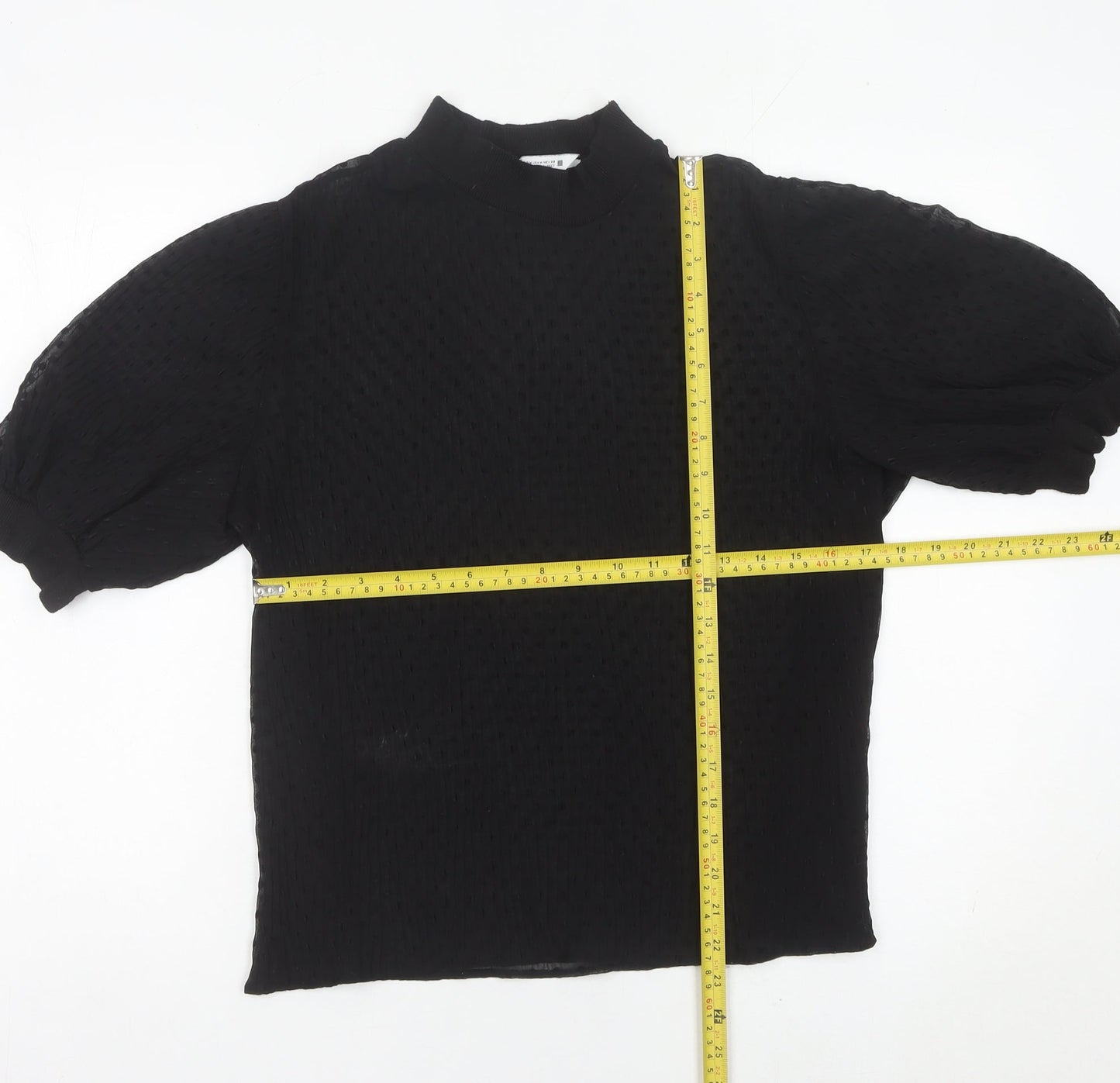 Womens UK Size M Zara Black Tunic Blouse