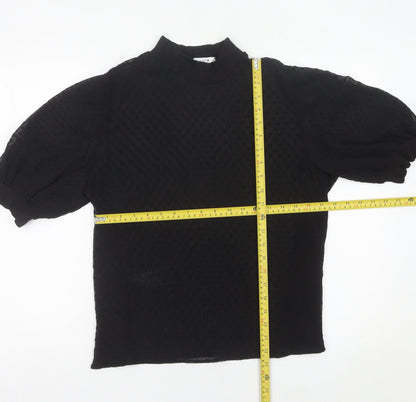 Womens UK Size M Zara Black Tunic Blouse