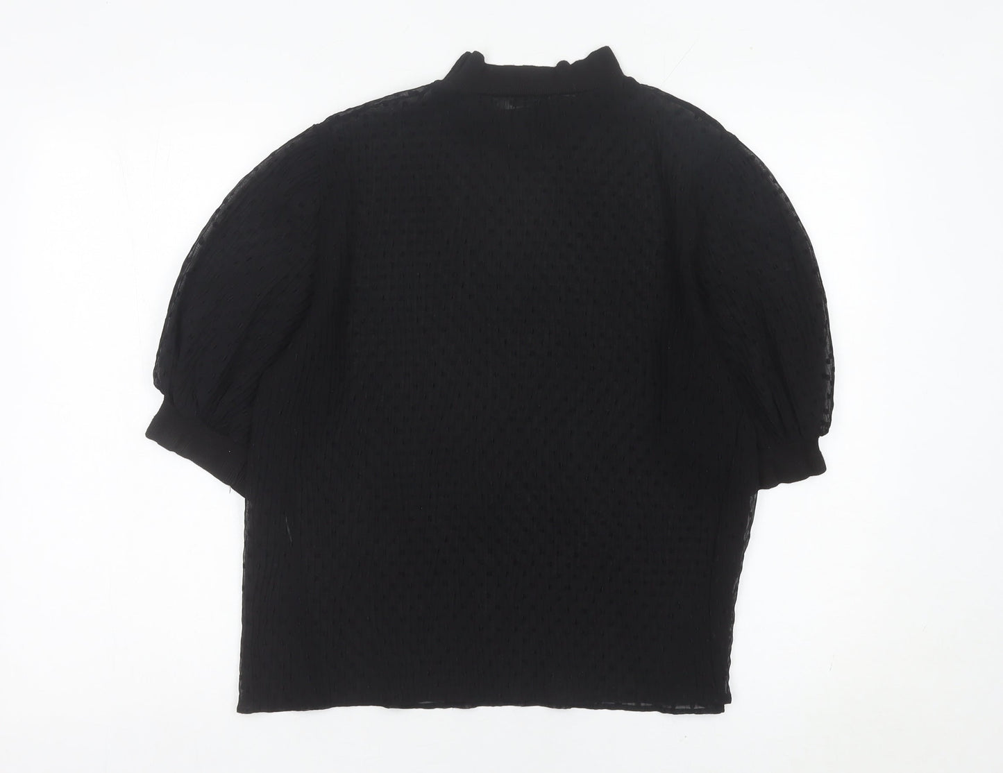 Womens UK Size M Zara Black Tunic Blouse