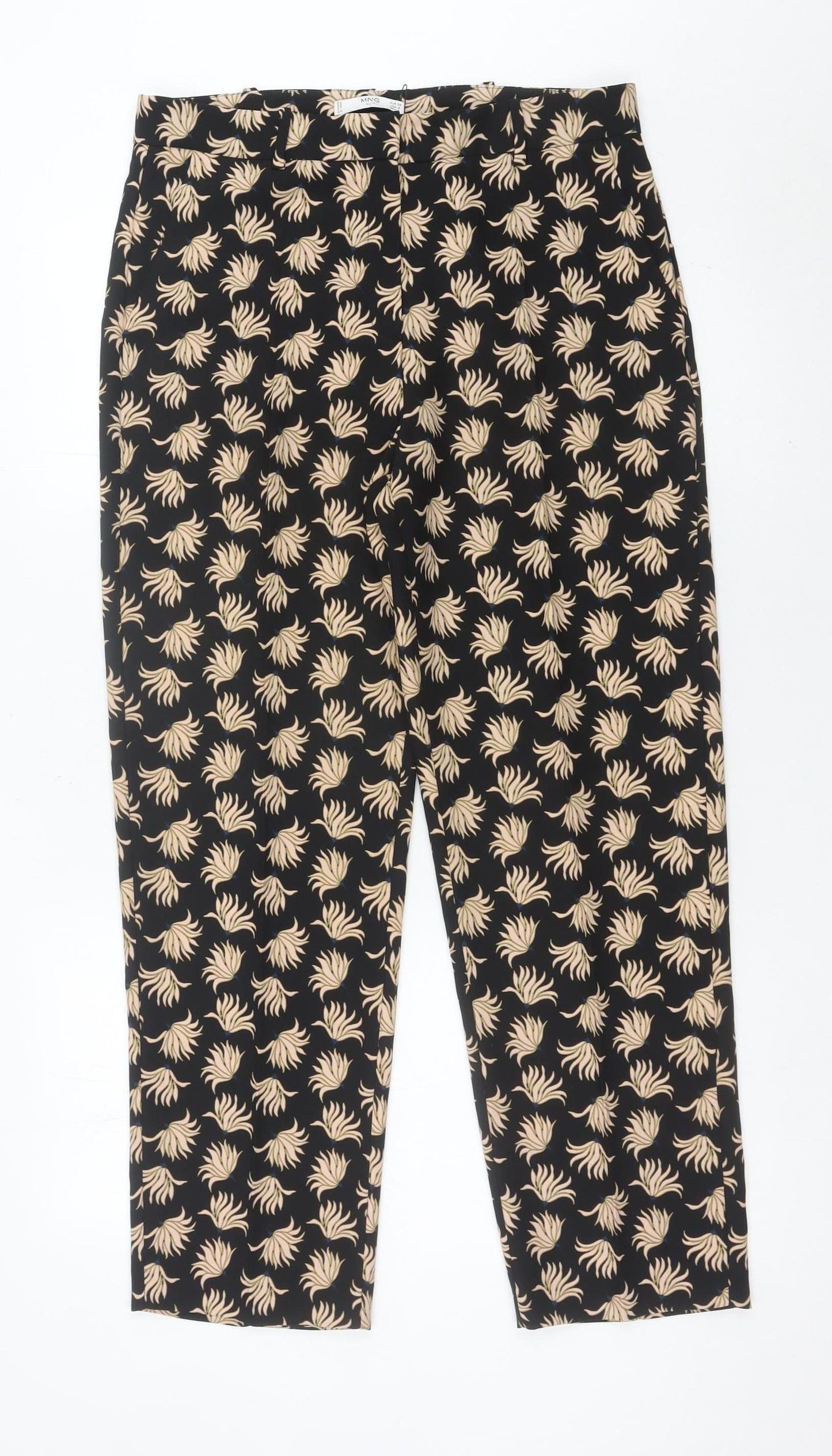 Womens UK Size 10 MNG Regular Fit BusinessCasualWorkwear Black Trousers