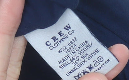 Crew Clothing Women’s Blue Sleeveless Silk Blend Blouse Size 12