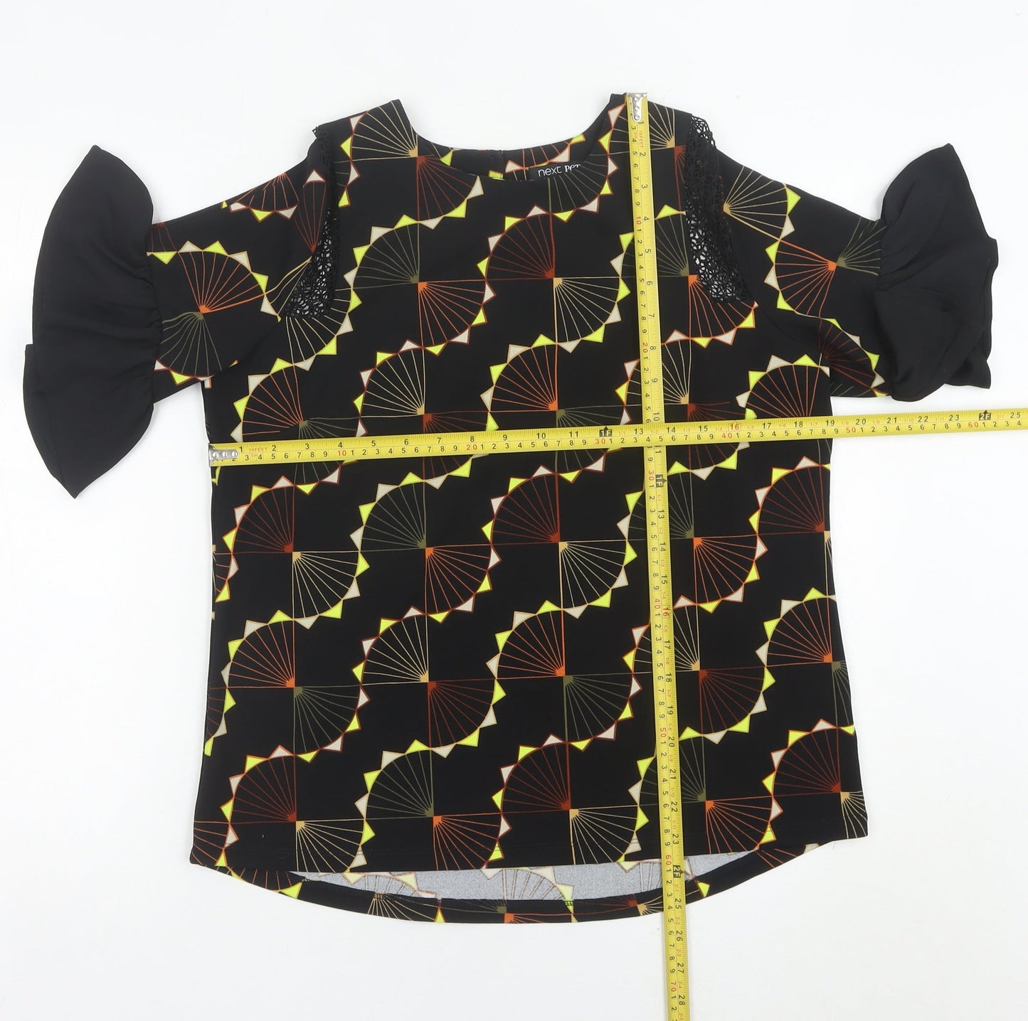Womens UK Size 12 NEXT Black Tunic Blouse