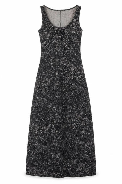 Warehouse Women’s Black Animal Print Maxi Dress UK 6 Sleeveless