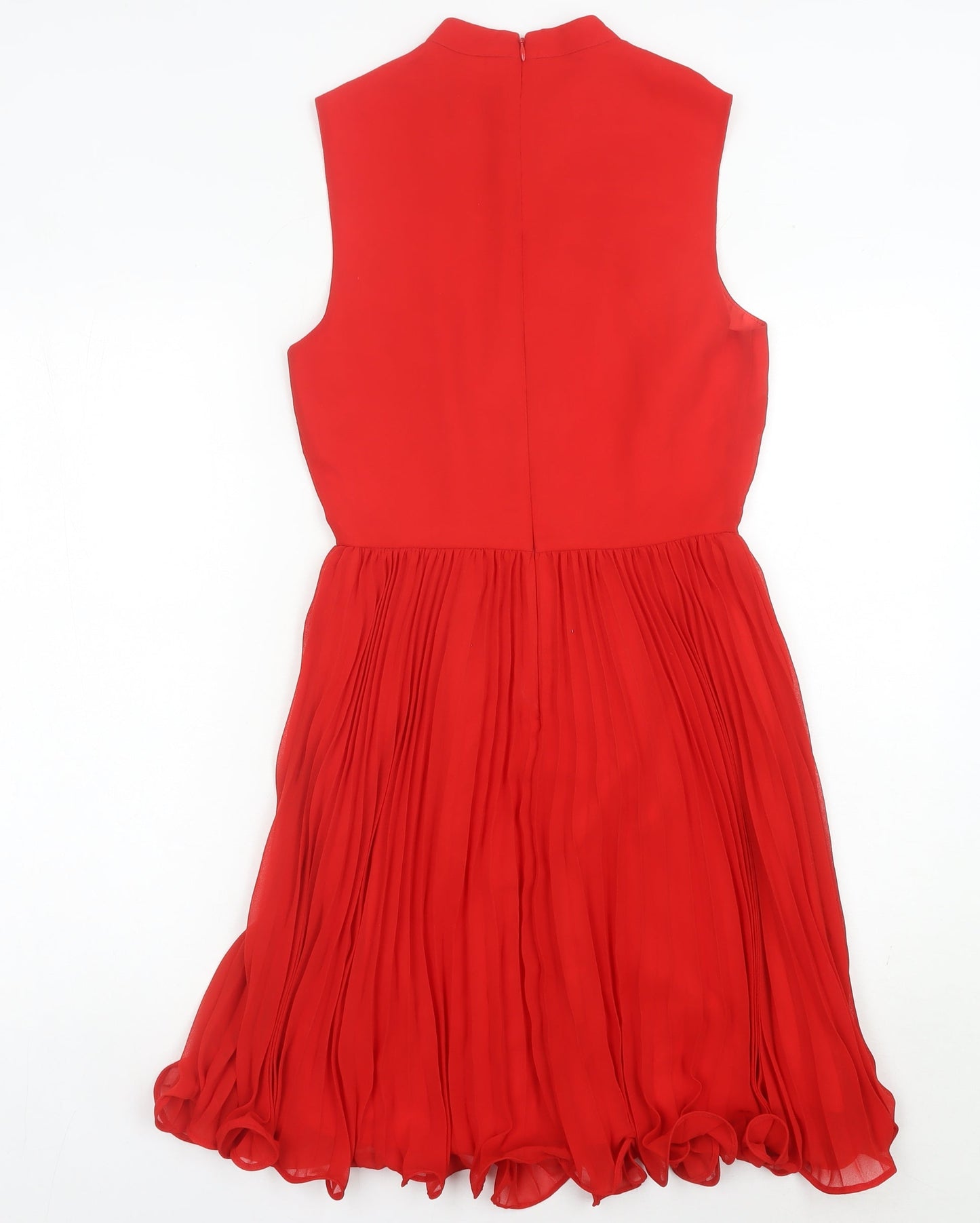 ASOS Women’s Red Fit & Flare Sleeveless Lace Knee Dress UK 8