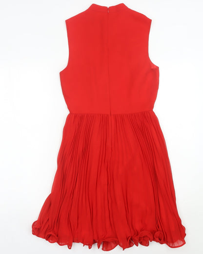 ASOS Women’s Red Fit & Flare Sleeveless Lace Knee Dress UK 8