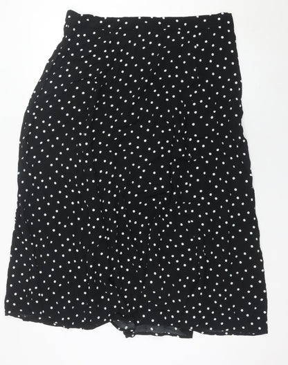 Marks and Spencer Women Black Polka Dot A-Line Skirt Size 18