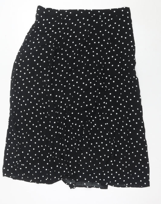 Marks and Spencer Women Black Polka Dot A-Line Skirt Size 18