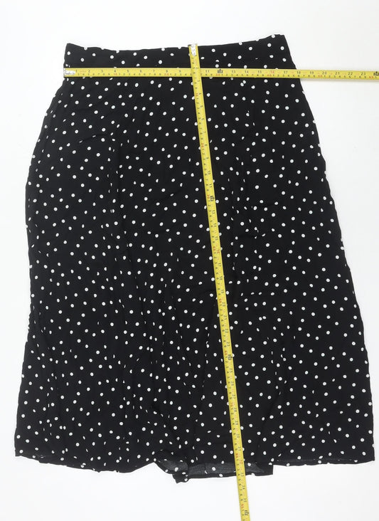 Marks and Spencer Women Black Polka Dot A-Line Skirt Size 18