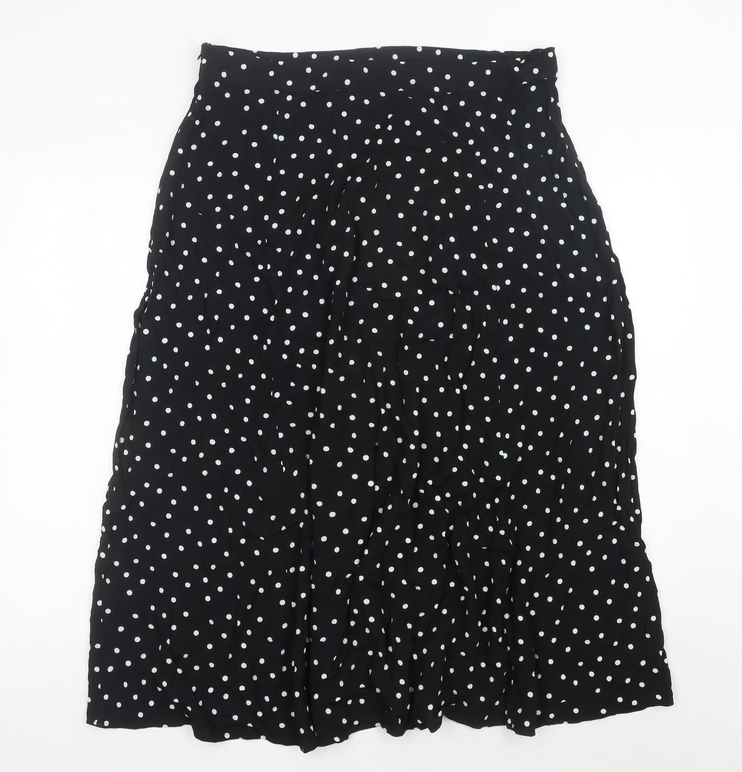 Marks and Spencer Women Black Polka Dot A-Line Skirt Size 18