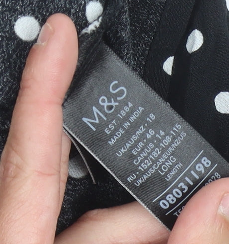 Marks and Spencer Women Black Polka Dot A-Line Skirt Size 18