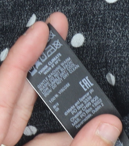 Marks and Spencer Women Black Polka Dot A-Line Skirt Size 18