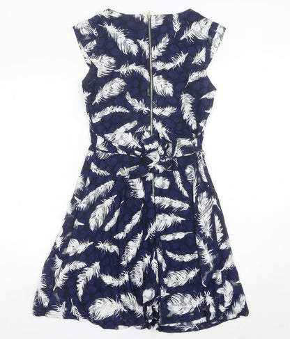 Mela London Women’s Blue Size 10 V-Neck Fit & Flare Dress