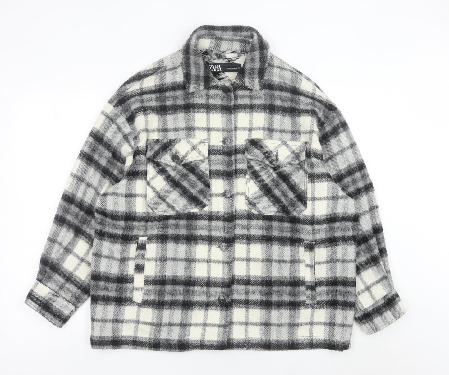Womens UK Size 12 Zara Grey Shirt Jacket