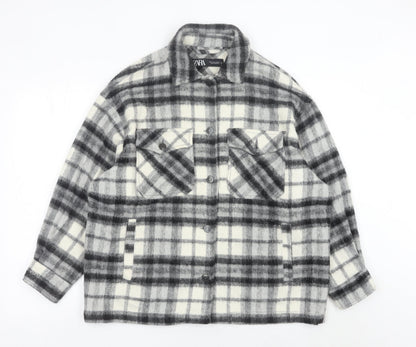 Womens UK Size 12 Zara Grey Shirt Jacket