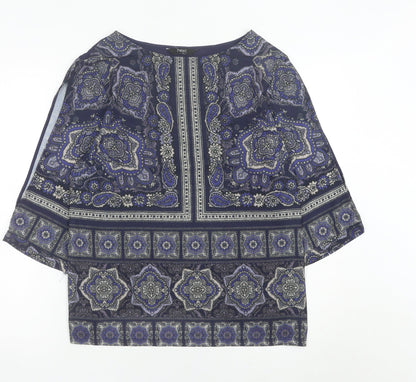 Womens UK Size 12 NEXT Blue Tunic Blouse