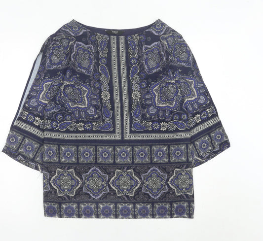 Womens UK Size 12 NEXT Blue Tunic Blouse