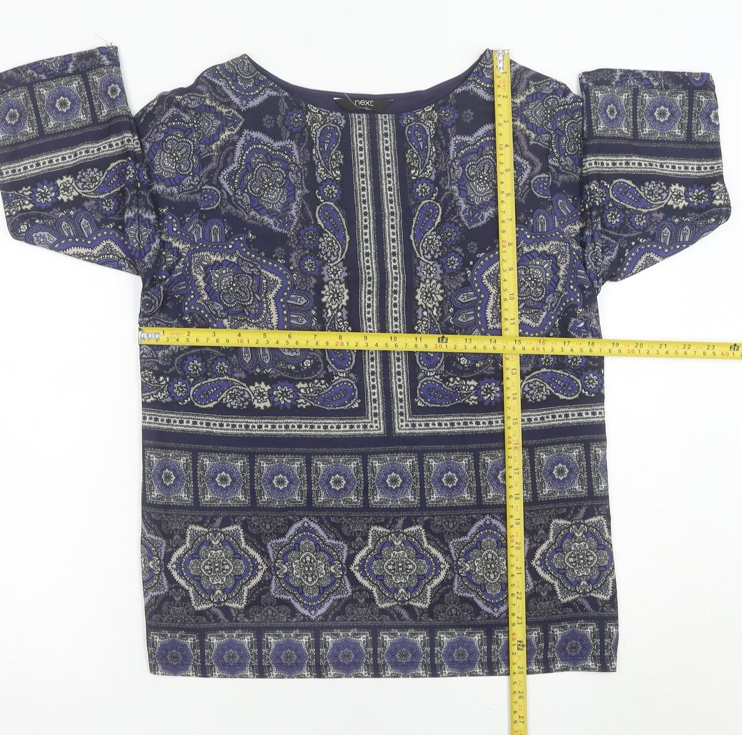 Womens UK Size 12 NEXT Blue Tunic Blouse