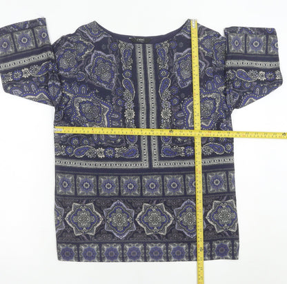Womens UK Size 12 NEXT Blue Tunic Blouse