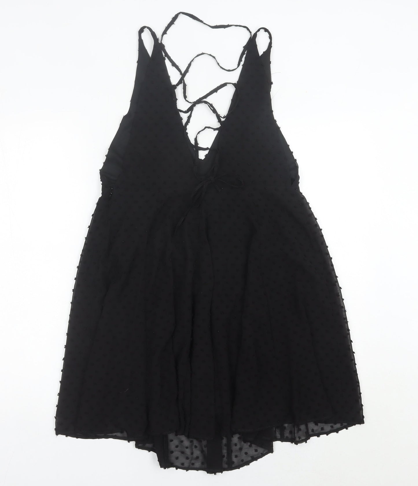 ASOS Women’s Black Size 10 Polka Dot Sleeveless Slip Dress