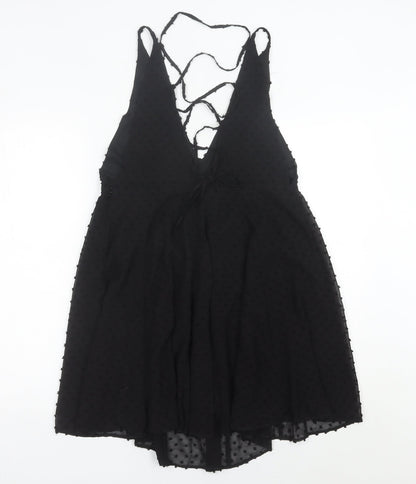 ASOS Women’s Black Size 10 Polka Dot Sleeveless Slip Dress