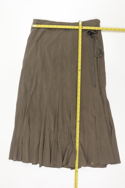 BHS Women’s Brown Pleated Midi Skirt Size 14 Polyester Blend