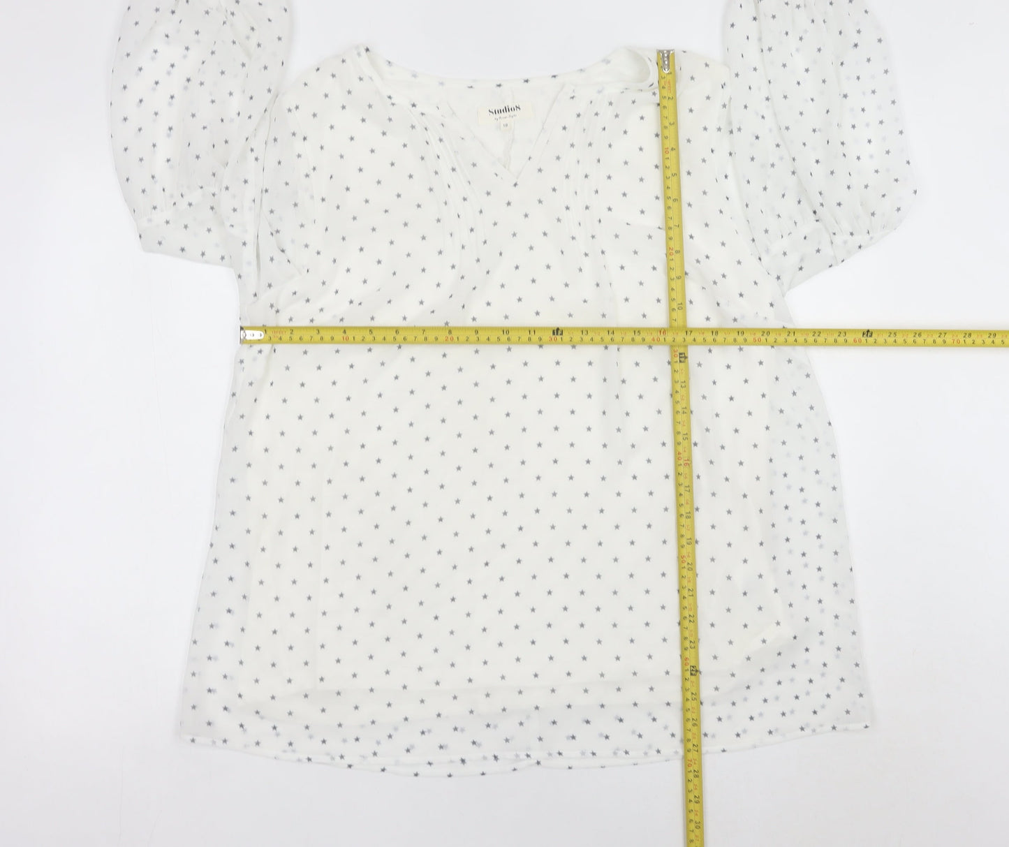 Studio 8 by Phase Eight Women’s White Star Print Tunic Blouse Size 18