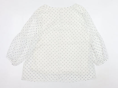 Studio 8 by Phase Eight Women’s White Star Print Tunic Blouse Size 18