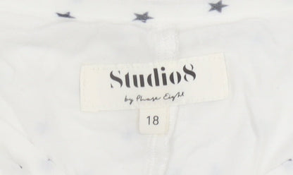 Studio 8 by Phase Eight Women’s White Star Print Tunic Blouse Size 18