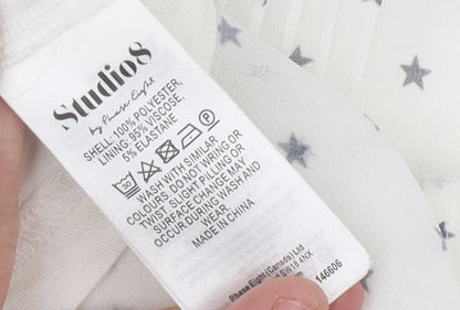 Studio 8 by Phase Eight Women’s White Star Print Tunic Blouse Size 18
