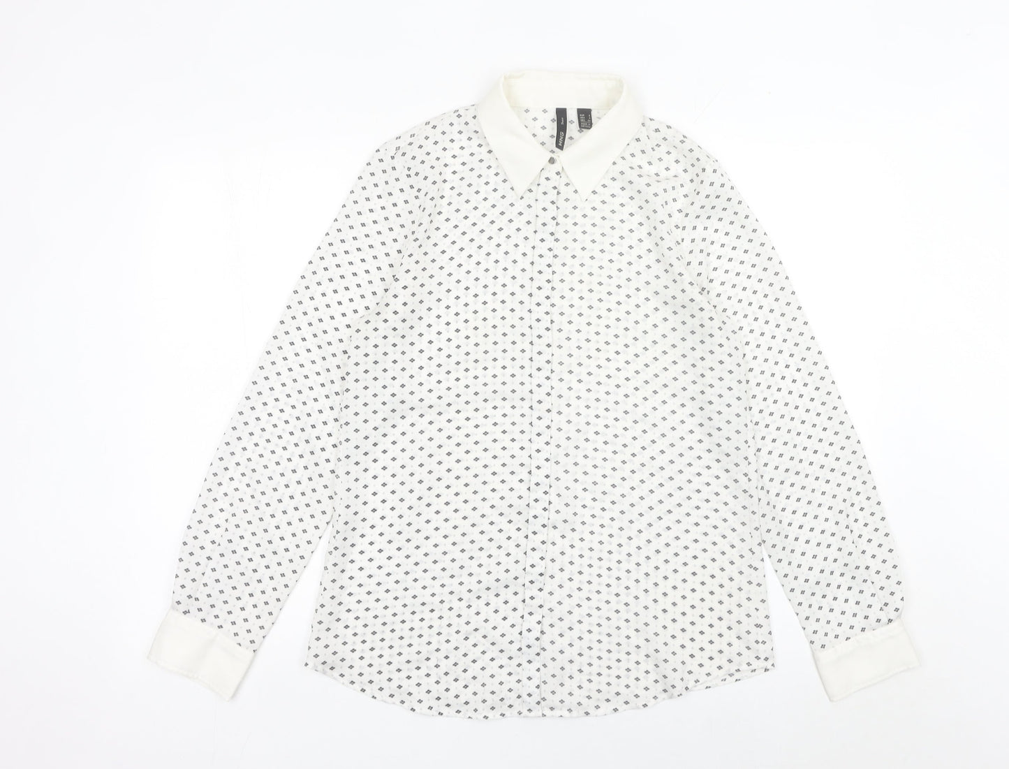 Womens UK Size 8 MNG White Classic Button-Up