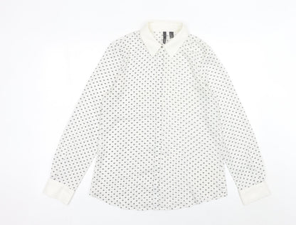 Womens UK Size 8 MNG White Classic Button-Up