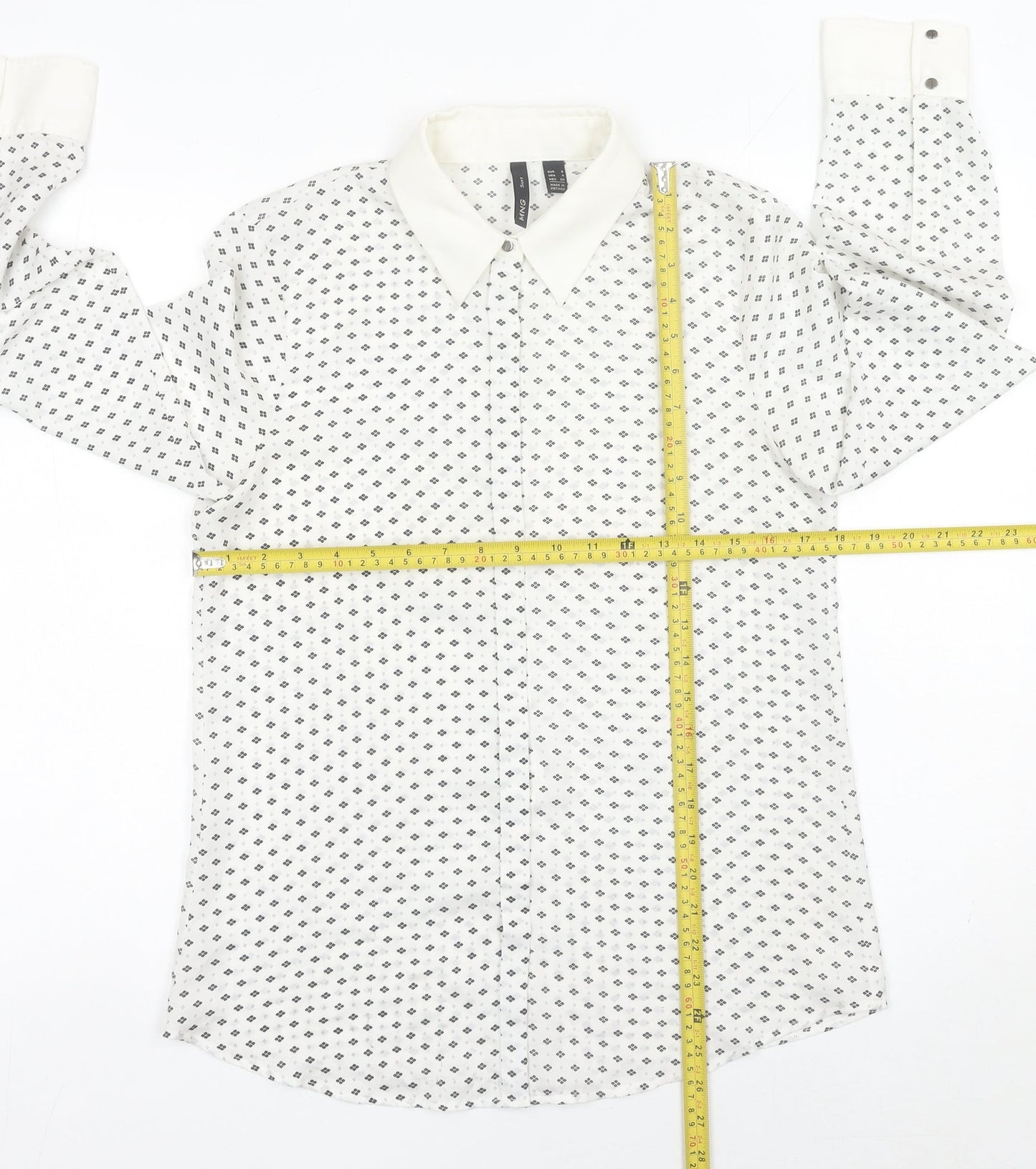 Womens UK Size 8 MNG White Classic Button-Up