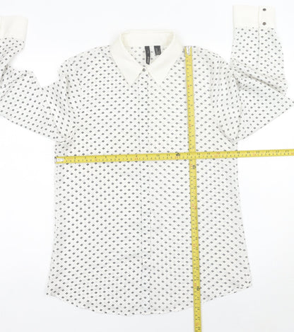 Womens UK Size 8 MNG White Classic Button-Up