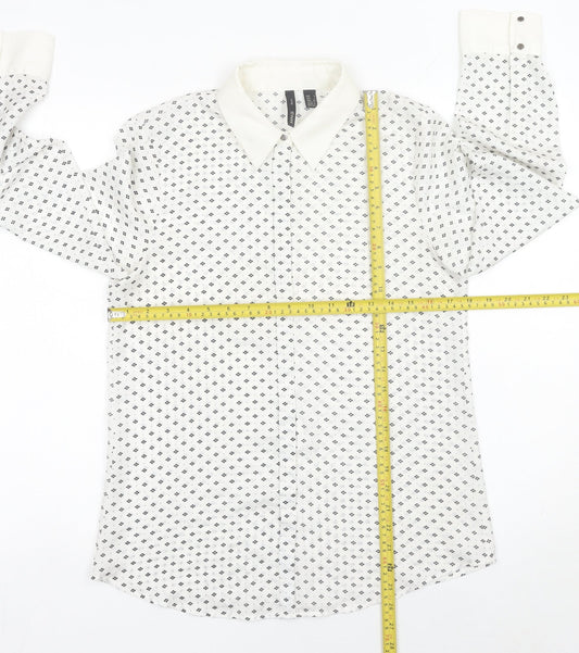 Womens UK Size 8 MNG White Classic Button-Up